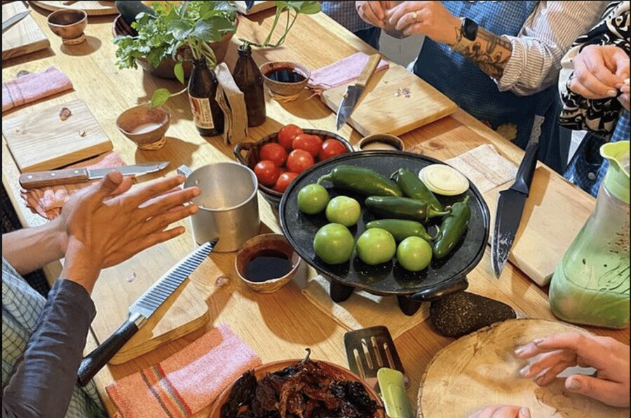 Authentic Mexican Salsas Workshop - Agua de Jamaica, Taste-Testing, and Keeping the Class Moving