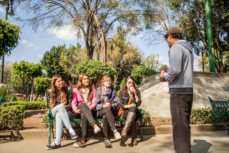 CDMX: Xochimilco, Coyoacan, Frida Kahlo Museum & Murals Tour - UNAM murals at Ciudad Universitaria: big art, real context