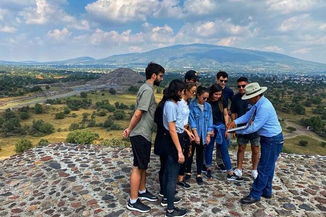 Teotihuacan Tours - Walking Past the Pyramid of the Sun, Square of the Sun, and the Tunnel Detail
